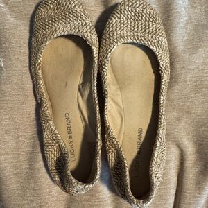 Lucky Brand Tan Flats Woven Slip-On Loafers